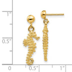 14k Seahorse Dangle Post Earrings