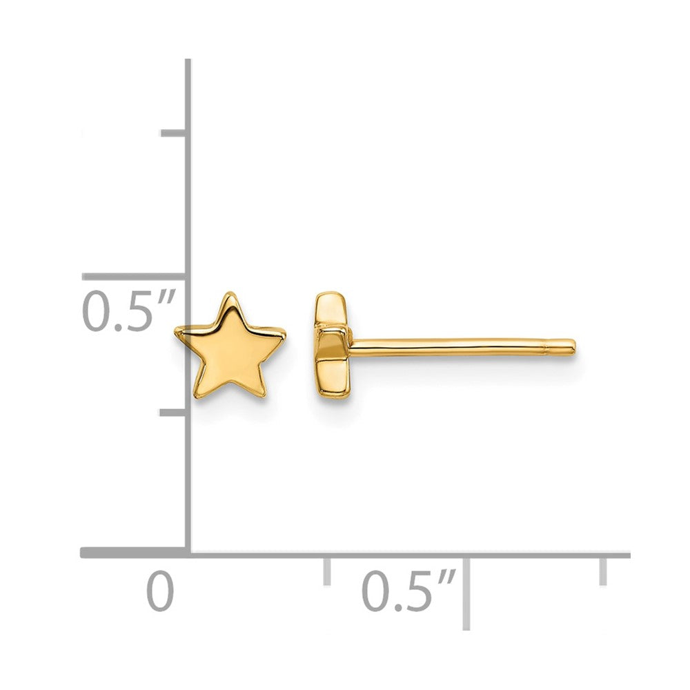 14k Polished Small Star Post Earrings