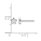 14k White Gold Polished Small Star Post Earrings