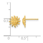 14k Satin Diamond-cut Sun with Face Post Earrings