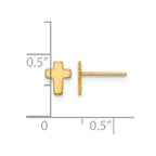 14k Polished Small Cross Post Earrings