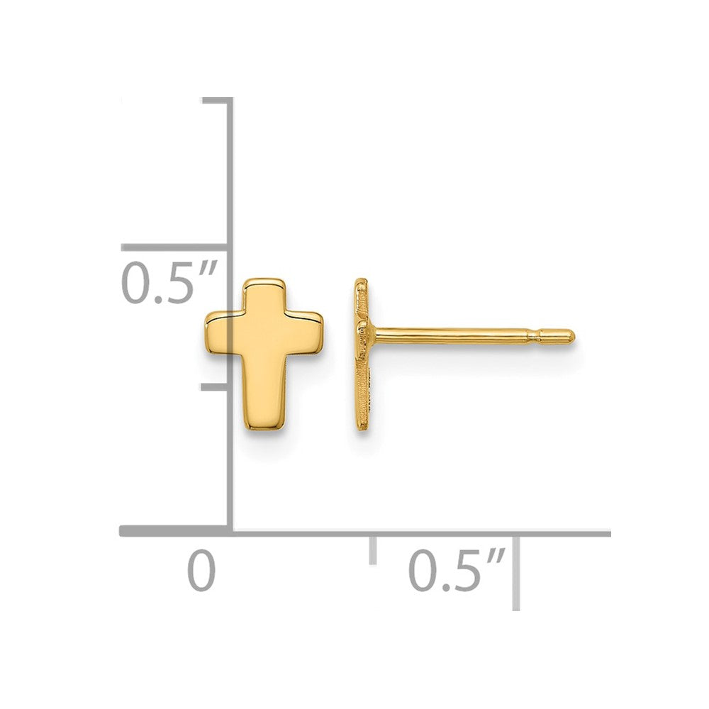 14k Polished Small Cross Post Earrings