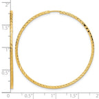 14k 1.35x45mm Diamond-cut Square-Tube Endless Hoop Earrings