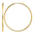 14k 1.35x50mm Diamond-cut Square-Tube Endless Hoop Earrings