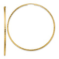 14k 1.35x60mm Diamond-cut Square-Tube Endless Hoop Earrings