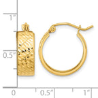 14k Diamond-cut Hoop Earrings