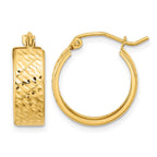 14k Diamond-cut Hoop Earrings