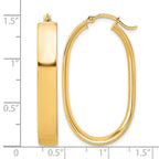 14k 5.75x38mm Polished Oval Tube Hoop Earrings