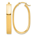 14k 5.75x38mm Polished Oval Tube Hoop Earrings