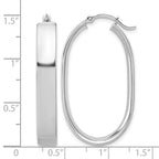 14k White Gold 5.75x38mm Polished Oval Tube Hoop Earrings