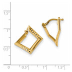 14k Gold Polished Twisted Square Earrings