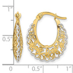 14k Rhodium-plated Polished Filigree Hoop Earrings
