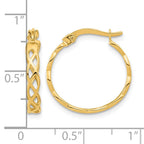 14k Gold Polished Intertwined Filigree Hoop Earrings