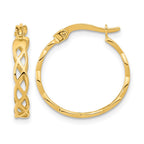 14k Gold Polished Intertwined Filigree Hoop Earrings