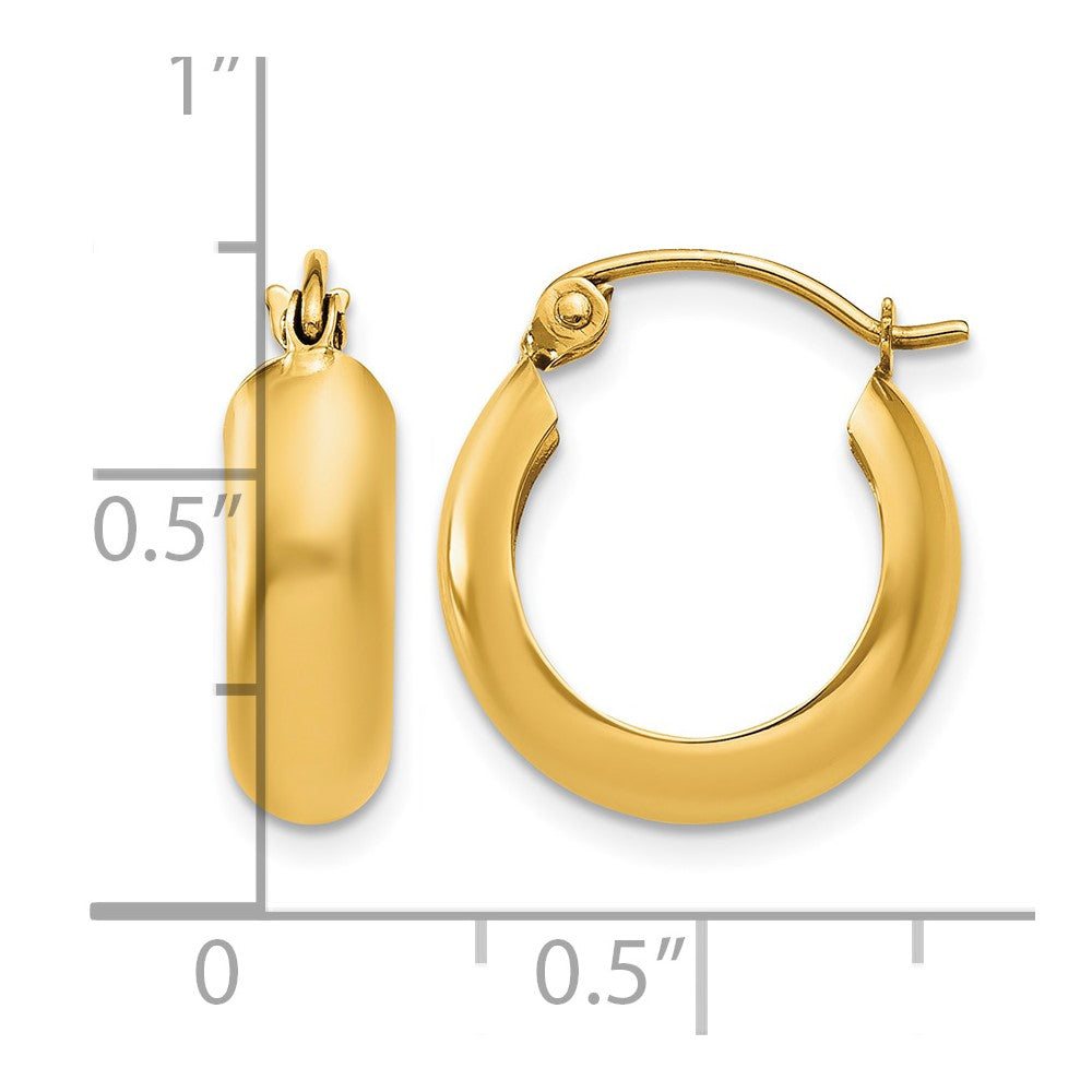 14k 4.75x16mm Polished Round Hoop Earrings