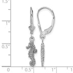 14K White Gold Snowflake Dangle Leverback Earrings