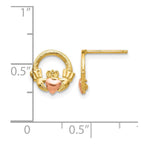 14k Two-tone Claddagh Post Earrings