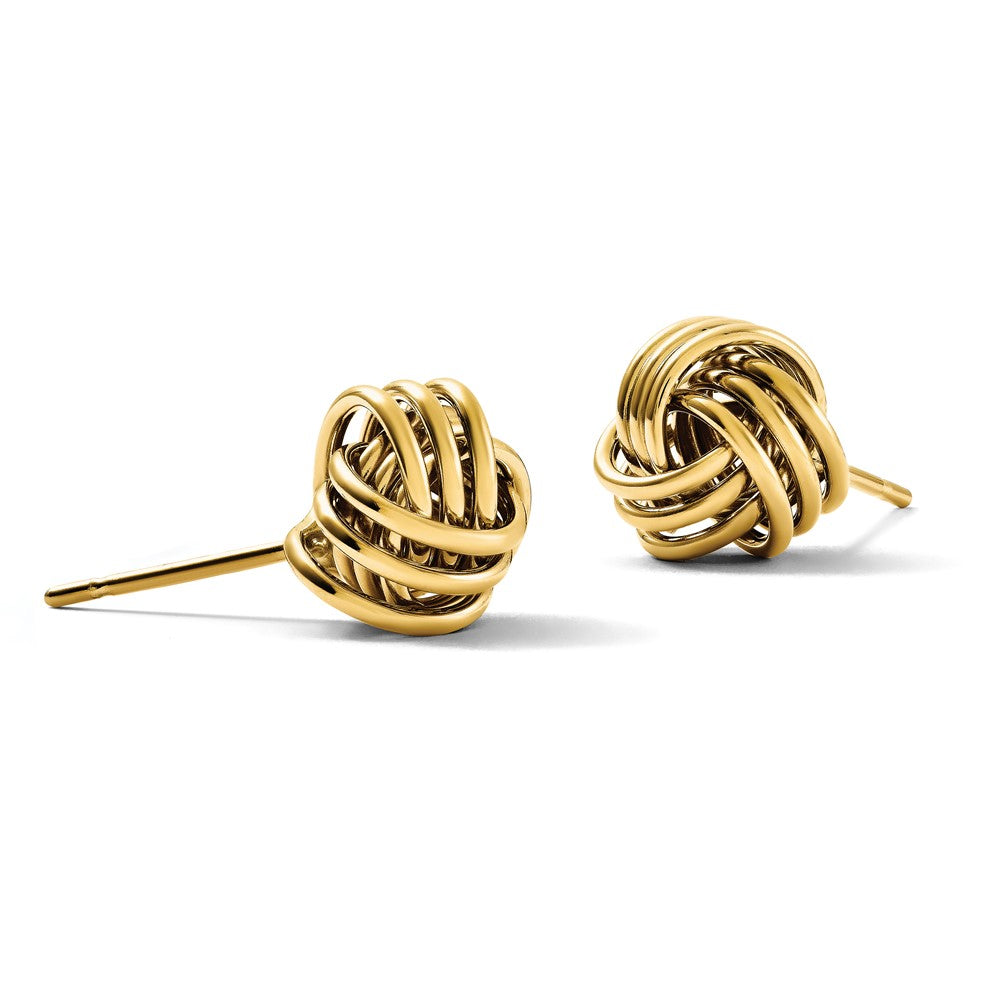 14k 9mm Polished Triple Love Knot Post Earrings