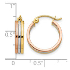14K Tri Color Hoop Earrings