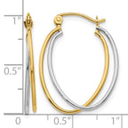 14K Two Tone Hoop Earrings