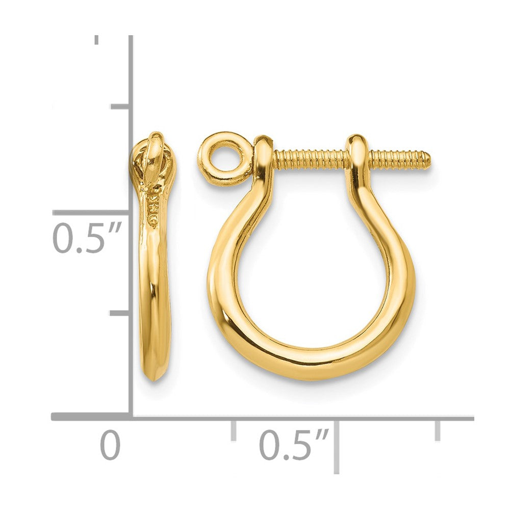 14k  3-D Shackle Link Screw Earrings