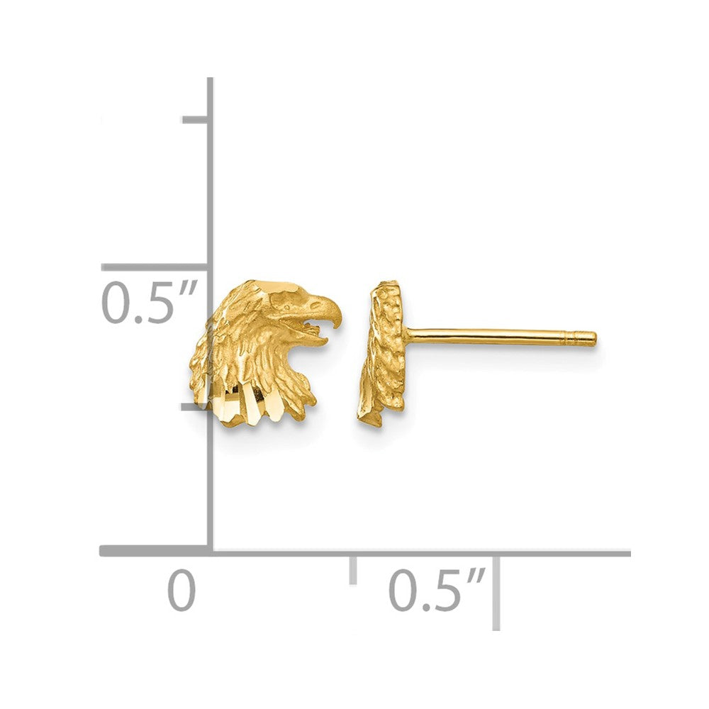 14K Diamond-cut Eagle Earrings