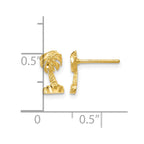 14K Diamond-cut Palm Tree Post Earrings