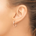 14k Rose Gold 2.75x18mm Polished Tube Hoop Earrings