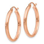 14k Rose Gold 2.75x25mm Polished Tube Hoop Earrings