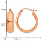 14k Rose Gold 7x21mm Polished Hoop Earrings