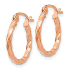 14k Rose Gold Twisted Hoop Earrings