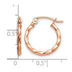14k Rose Gold Twisted Hoop Earrings