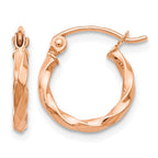 14k Rose Gold Twisted Hoop Earrings
