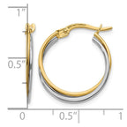 14K Two-Tone Polished Hoop Earrings