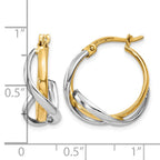 14K Two-Tone Polished Twisted Hoop Earrings