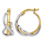 14K Two-Tone Polished Twisted Hoop Earrings
