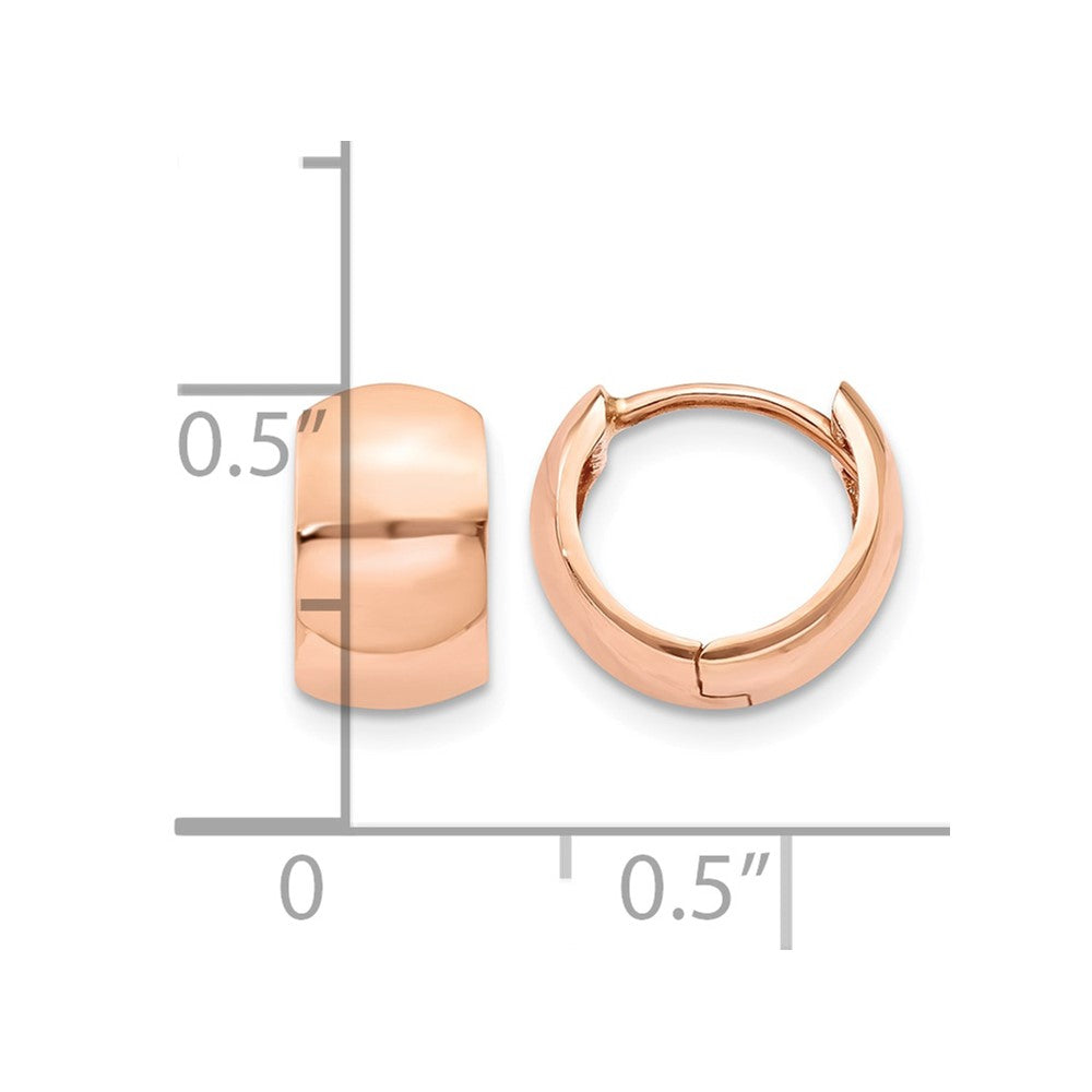 14k Rose Gold Round Hinged Hoop Earrings