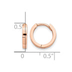 14k Rose Gold Round Hinged Hoop Earrings