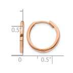 14k Rose Gold Round Hinged Hoop Earrings