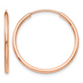 14k Rose Gold 1.5x23mm Polished Endless Tube Hoop Earrings