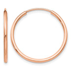14k Rose Gold 1.5x23mm Polished Endless Tube Hoop Earrings
