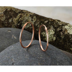 14k Rose Gold 1.5x26mm Polished Endless Tube Hoop Earrings