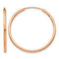 14k Rose Gold 1.5x26mm Polished Endless Tube Hoop Earrings