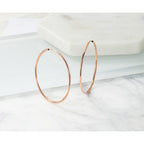 14k Rose Gold 1.5x38mm Polished Endless Tube Hoop Earrings