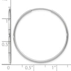 14k White Gold 1.2x30mm Polished Endless Tube Hoop Earrings