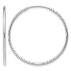14k White Gold 1.2x30mm Polished Endless Tube Hoop Earrings