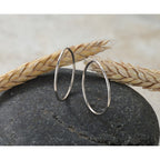 14k White Gold 1.2x25mm Polished Endless Tube Hoop Earrings