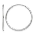 14k White Gold 1.2x25mm Polished Endless Tube Hoop Earrings