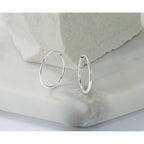 14k White Gold 1.2x16mm Polished Endless Tube Hoop Earrings
