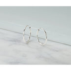 14k White Gold 1.2x14mm Polished Endless Tube Hoop Earrings